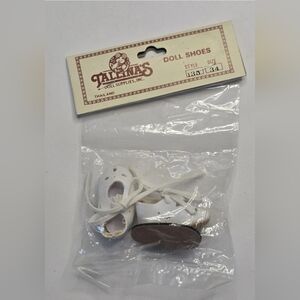 Vtg Tallinas Doll Shoes White Strap Doll Shoes Style 135 Size 34 [Read Details]